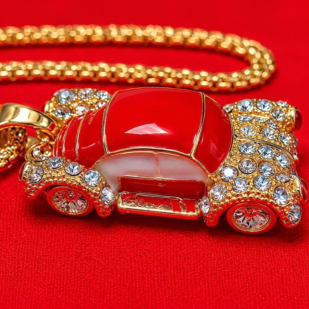Betsey Johnson Red Classic Car Pendant Necklace